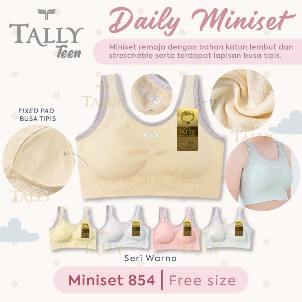 MINISET TALLY TEEN 854 – Miniset Anak Remaja Tali Lebar | Busa Tipis Bisa Dilepas | Tanpa Kait | Ste