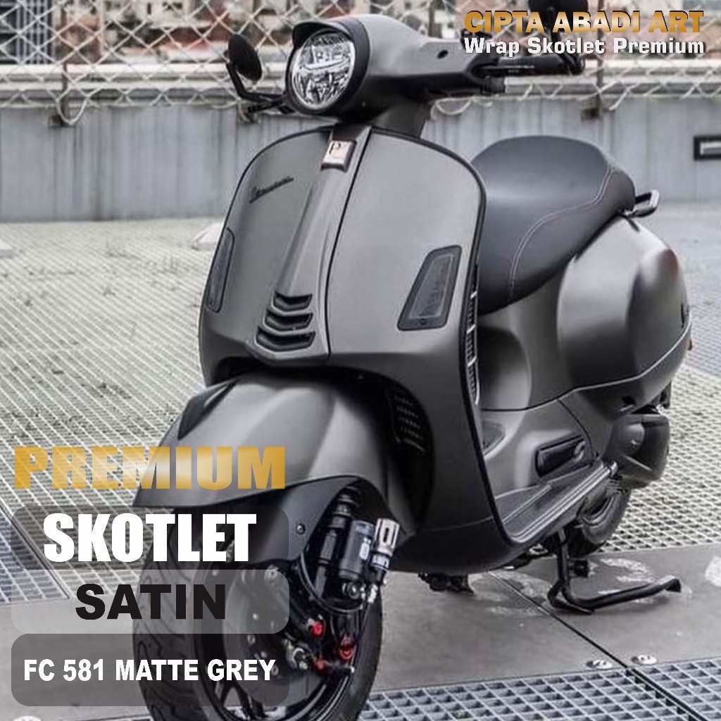 STIKER SKOTLET MOTOR MATTE CHROME DARK GREY DOFF STICKER PREMIUM GREI SATIN ABU ABU TUA DOP BERKUALI