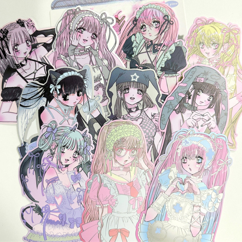 

10 Character Stickers Cute Style Sticker Pack DIY Decoration Materials Photo Props