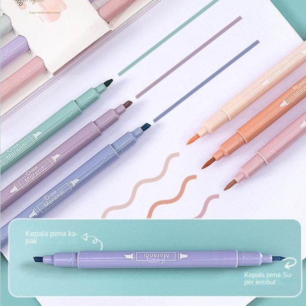 

1 SET 6PCS Highlighters GRAFFITI/ 2in1 Highlighter Vintage / Stabilo Mewarnai Colorful Bujo Journaling /stabilo isi 6 warna pastel