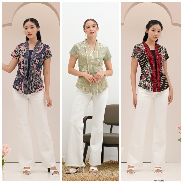 

Atasan wanita batik modern lengan pendek / baju kutu baru batik modern / kutu baru lengan pendek premium katun 3941 336 PENDEK - RED RADISA SH, JUMBO