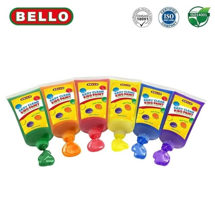 

promo -Bello Easy Clean Kids Paint 6 Colors shable & Mess Free