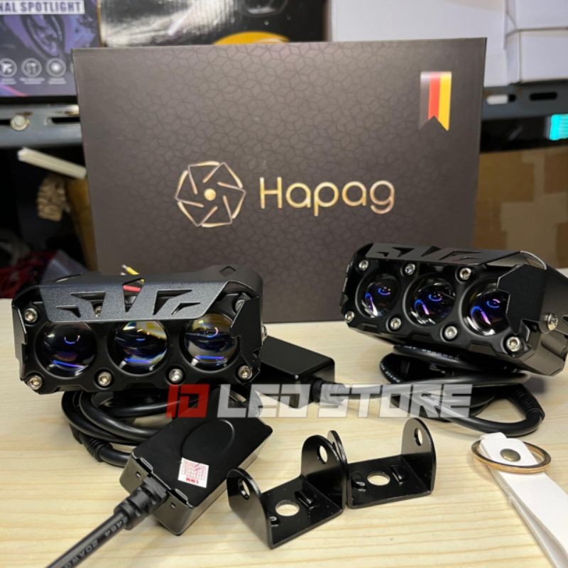 HAPAG 3 Mata Mini Projie 3 Mata Purple Lens 35 Watt Putih Kuning Original Premium Quality