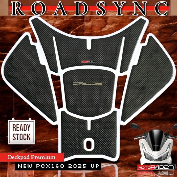 motopad27 Tankpad pcx 160 CBS ABS 2025 deckpad pcx 160 2025 up Roadsync Resin timbul - Tankpad Hitam