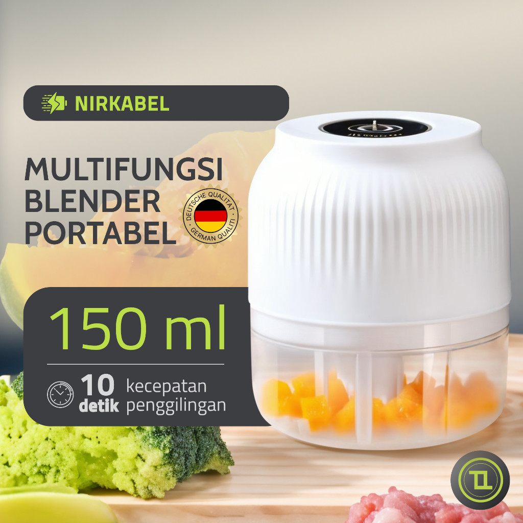 [Terra Taste] Chopper Mini Portable 150 ml. Chopper Bumbu Halus. Penghalus Bumbu Dapur. Blender Bumb