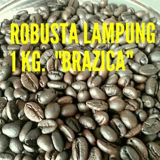 

Kopi Biji / Bubuk Robusta Lampung Merek Brazica "Gold Quality" 1 Kg - Bubuk Halus
