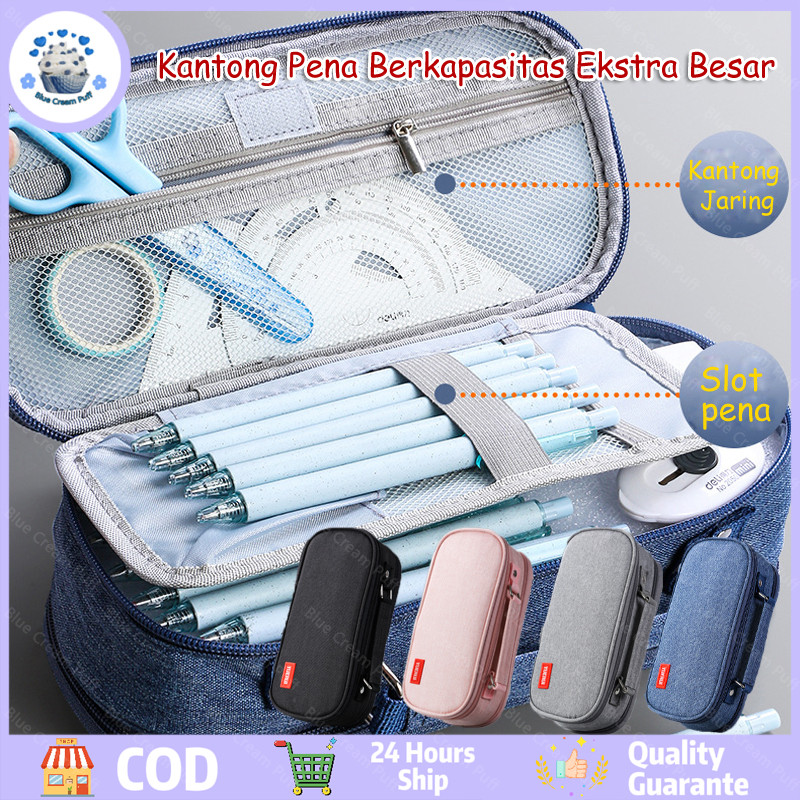 

Tas pensil portabel 5 lapis kapasitas besar sederhana siswa sekolah dasar siswa sekolah menengah pertama alat tulis tas pensil tempat pensil multifungsi