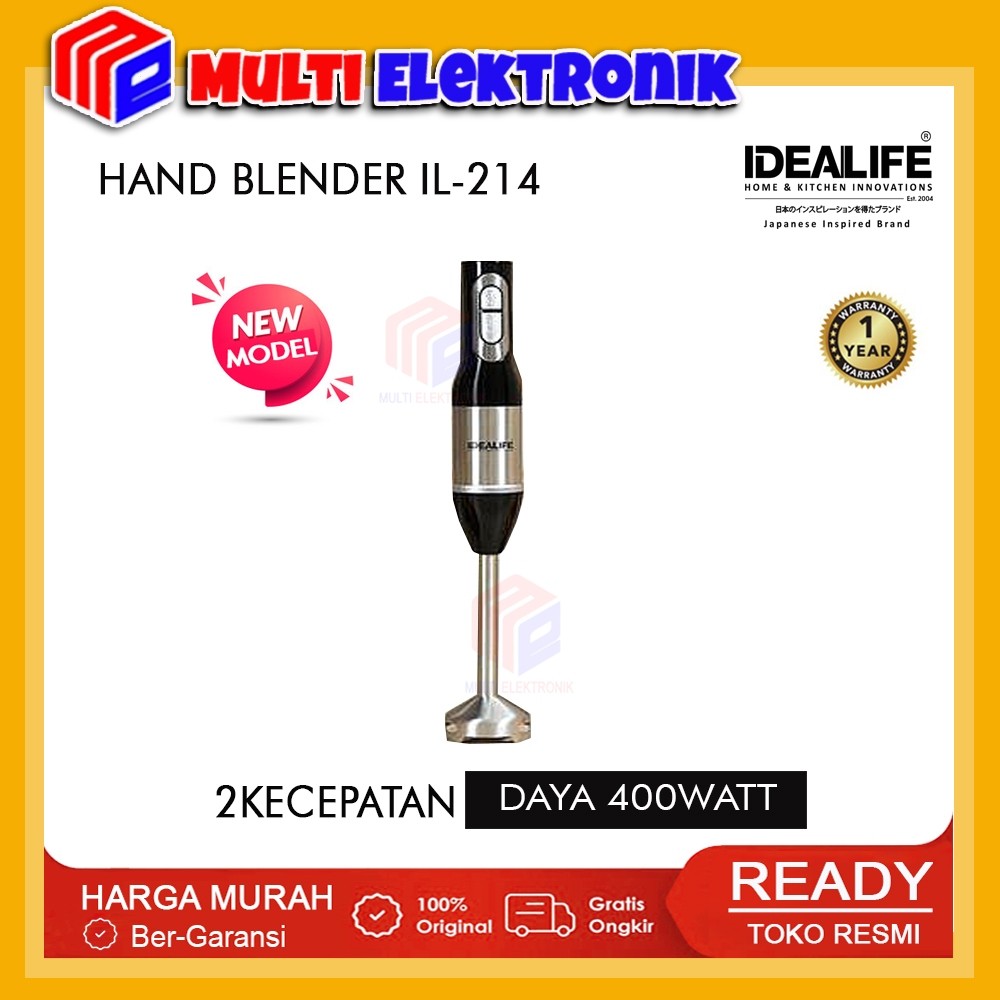 Idealife Hand Blender Idealife IL-214 - Blender Penggiling Buah Dan Sayur