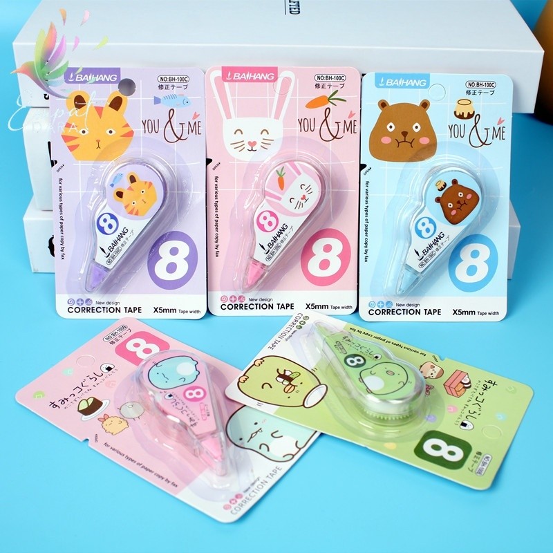 

[4D] Correction Tape Students Stationary School Supplies 8M Multiple Color Tipe-x Karakter Lucu Penghapus PenaTip-ex Kertas Mini