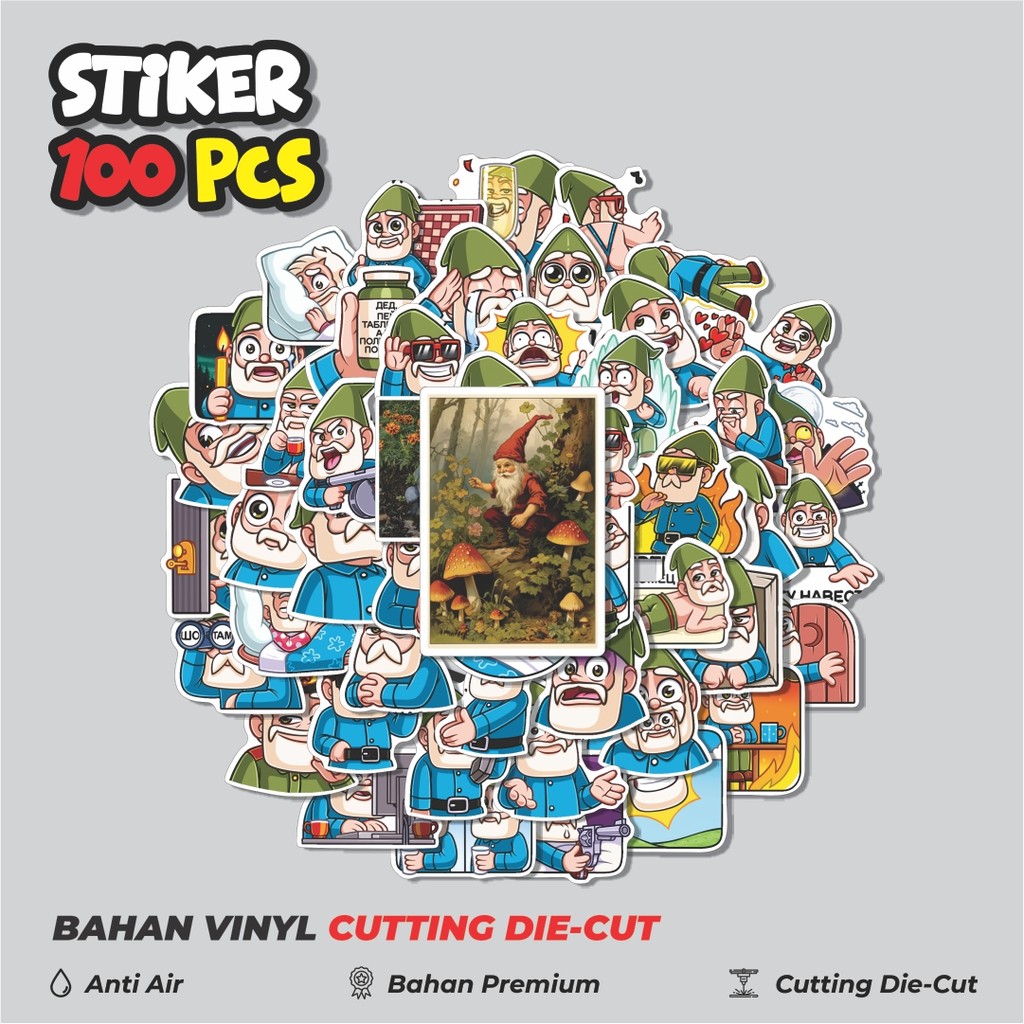 

Terbaru! 50 pcs Stiker Karakter Garden F Gnome Dekorasi Lucu Kreatif untuk Notebook, Skateboard, HP