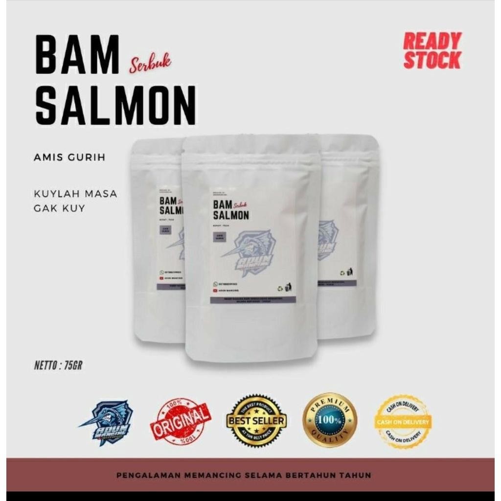 Bam serbuk salmon adun mancing - umpan bam serbuk bam asli adun