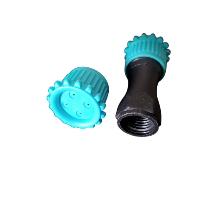 Nozzle kabut 4 lubang drat 14mm - kepala biru