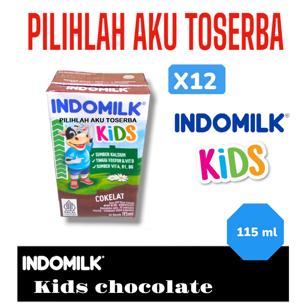 

Susu INDOMILK KIDS COKLAT (Cokelat) UHT - 115 ml ( HARGA 12 PCS )