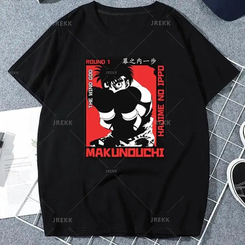 Kaos Gym Tinju Anime Hajime No Ippo Kamogawa Makunouchi Takamura Celin KGB Cetak Kaos Santai Ukuran 