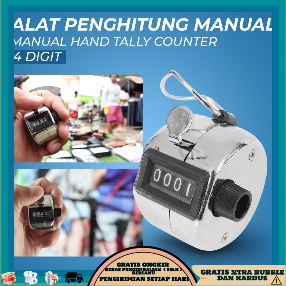 

TQK - Alat Penghitung Manual Hand Tally Counter 4 Digit - TD99