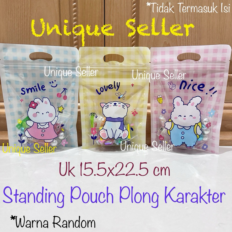 

1 pcs Standing Pouch Snack Hadiah Ultah Ulang Tahun Ziplock Plong Karakter Warna Warni Lovely Nice Smile / Plastik Zipper Snack Goodie Bag Plong Karakter / Plastik Kemasan Karakter Lucu Snack Jajan Pernikahan Acara / Plastik Zipper Lucu Souvenir Aksesoris