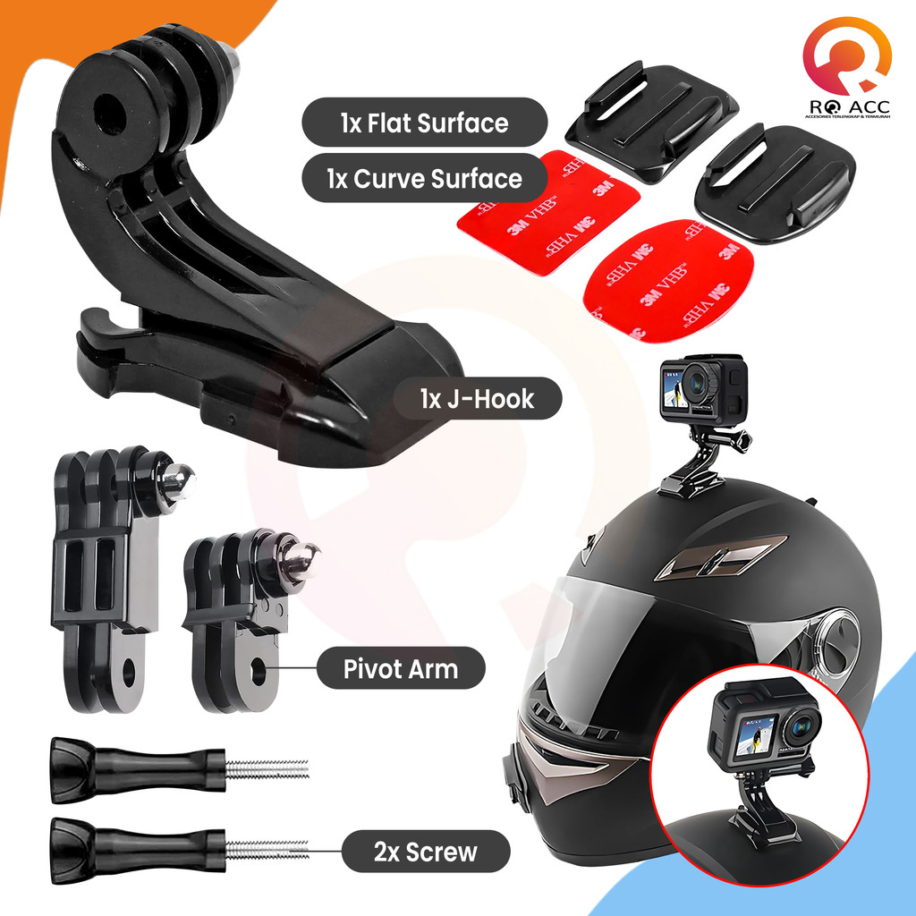 NANVAN Mounting Helm Motovlog Universal Untuk Action Cam,Go Pro Dll 1 Paket