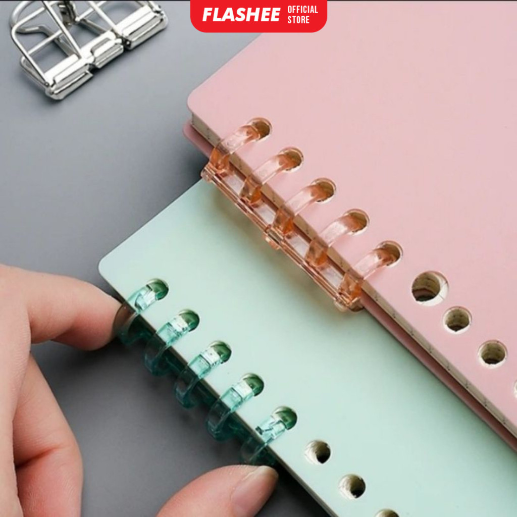 

Flashee 5 Ring DIY Binder Ring Buka Tutup Plastik Transparan Warna-Warni Hanya Ring Saja 1Pcs