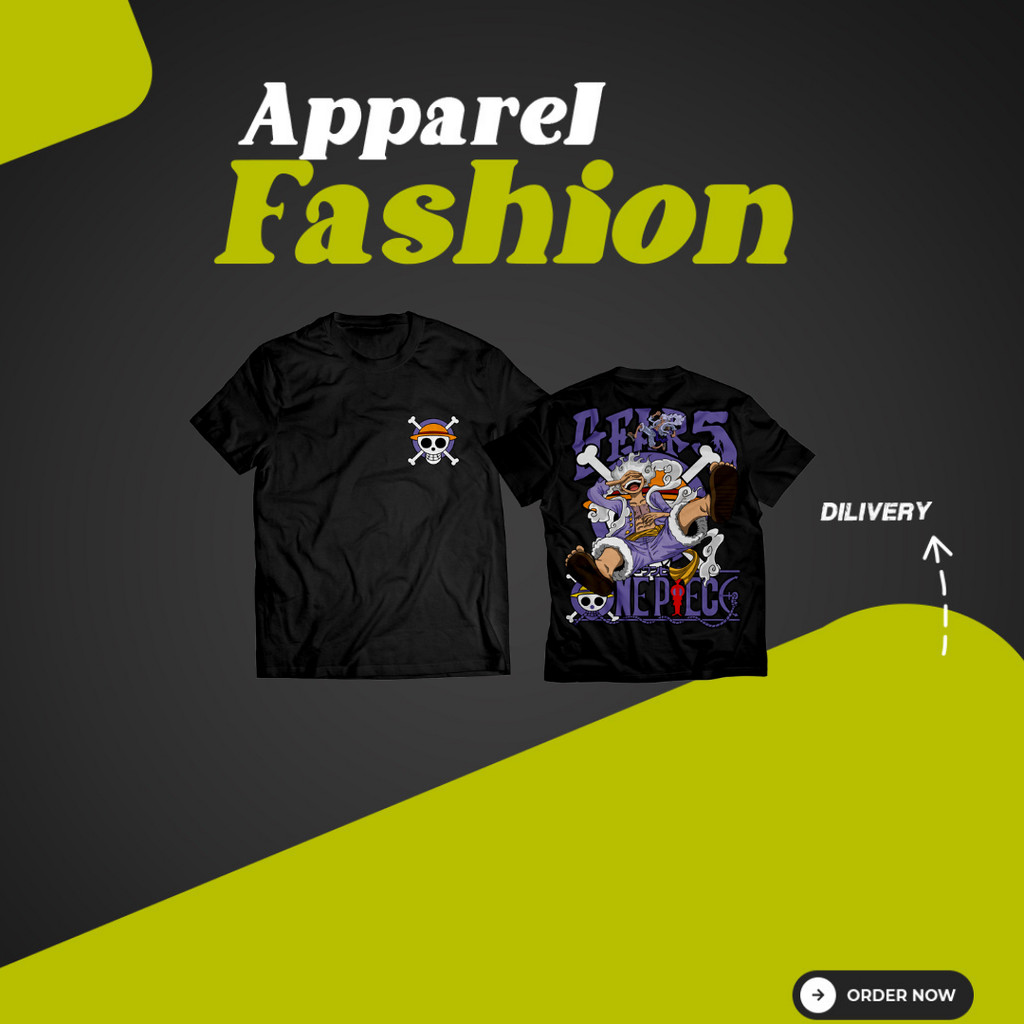 Kaos Luffy One Piece Gear 5 Terbaru Big Size S M L XL XXL 3XL 4XL 5XL Sun God Nika Tshirt Nakama Zor