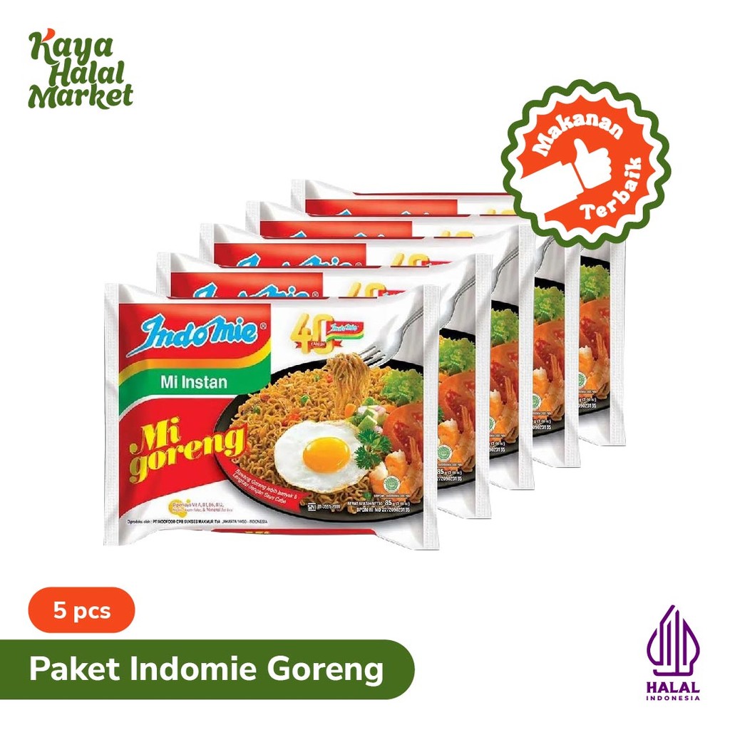 

Paket Indomie Mie Goreng 5pcs Mie Instan Kaya Halal Market