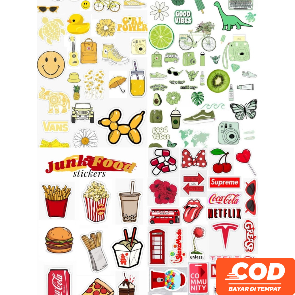 Stiker Aesthetic Tumbler Sticker Scrapbook Lucu Colorfull Waterproof