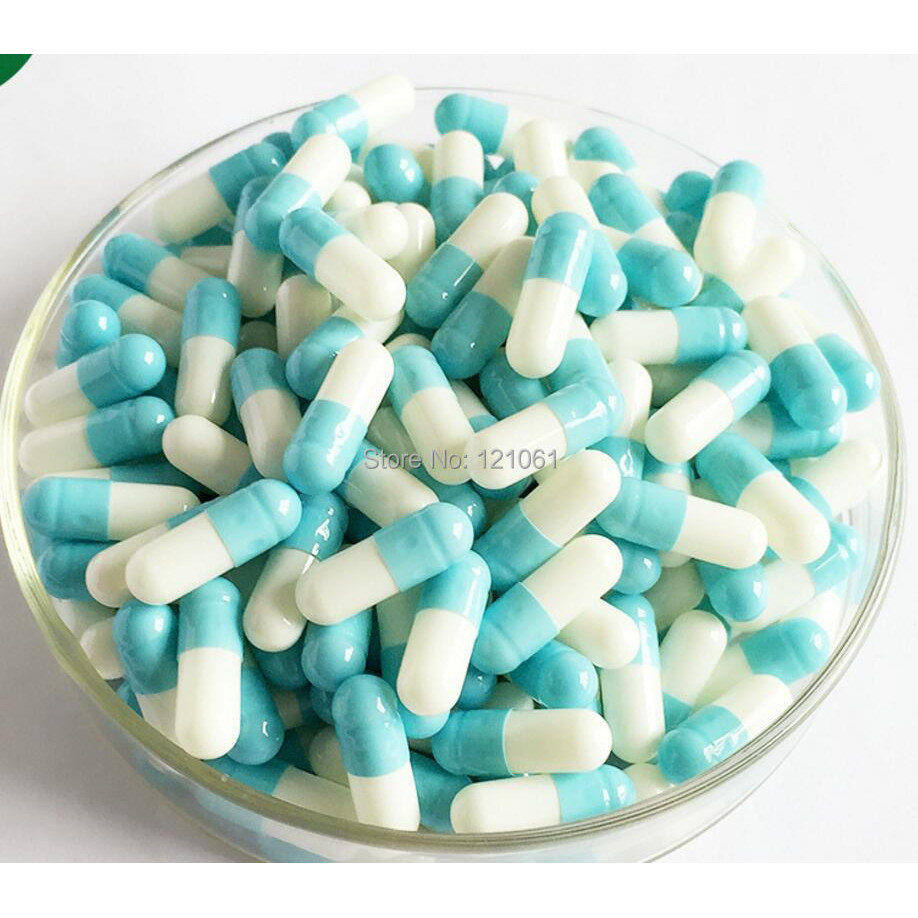 

0# 10,000pcs!Light blue-white colored empty capsules size 0,hard gelatin empty capsules(joined or seperated capsules size 0)