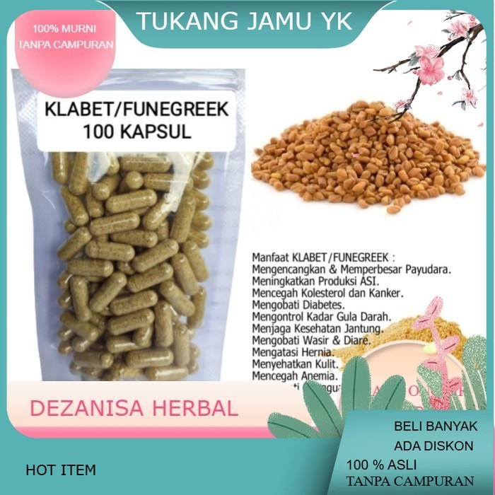 serbuk kapsul Hulbah/KLABET Funegreek isi 100 kapsul