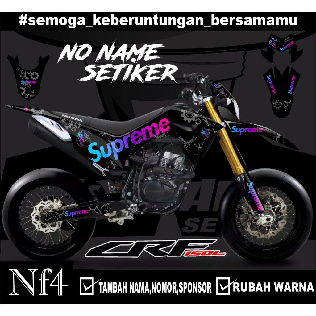 Sticker setiker stiker decal CRF 150 L-(NF4) minimalis Fullbody-Dekal CRF 150 L Trail Supreme