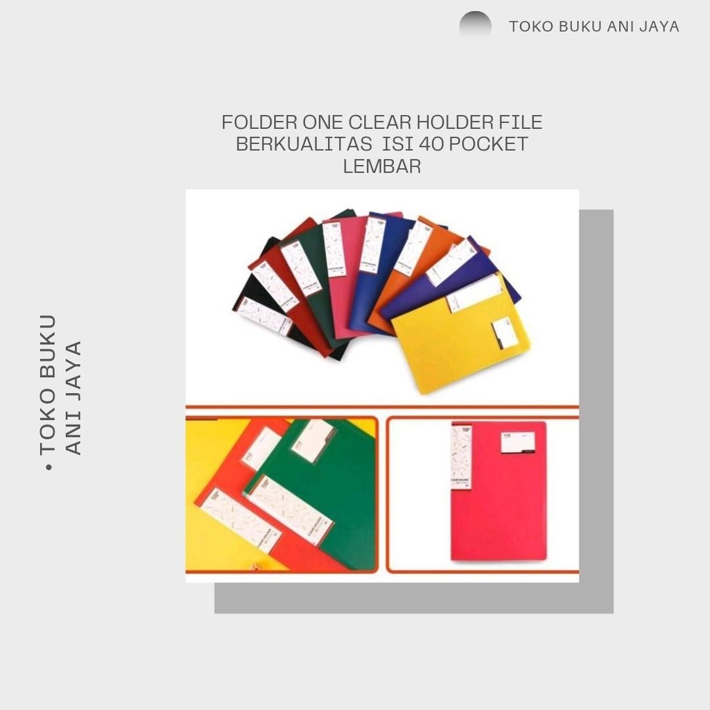 

FOLDER ONE CLEAR HOLDER FILE BERKUALITAS ISI 40 POCKET LEMBAR