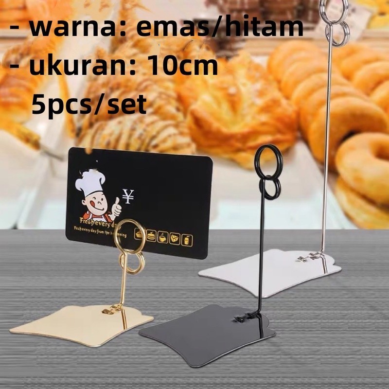 

5/10PCS Price Tag Clip Card Stand 10CM Photo Display Tiang Nomer Meja Price Tag Stand