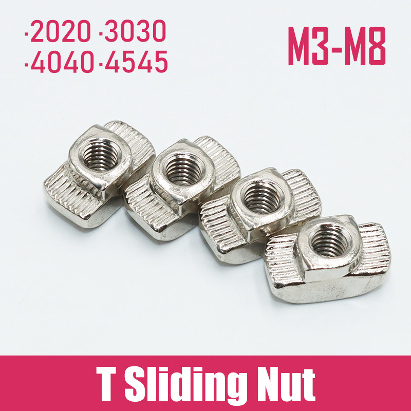 50p/Lot Aluminium Extrusion Profile T Nut M3 M4 M5 M6 M8 2020/3030/4040 Series Hammer Head Slot T-Nu