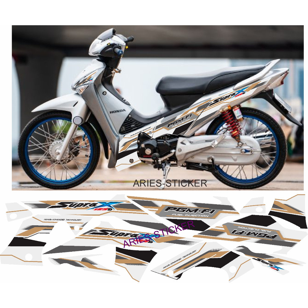 STRIPING STIKER SUPRA X 125 OLD CUSTOM INJECTION PUTIH