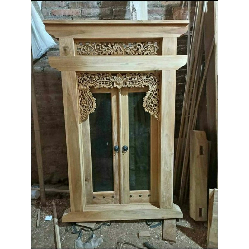 Jendela Gebyok Minimalis Full Kayu Jati