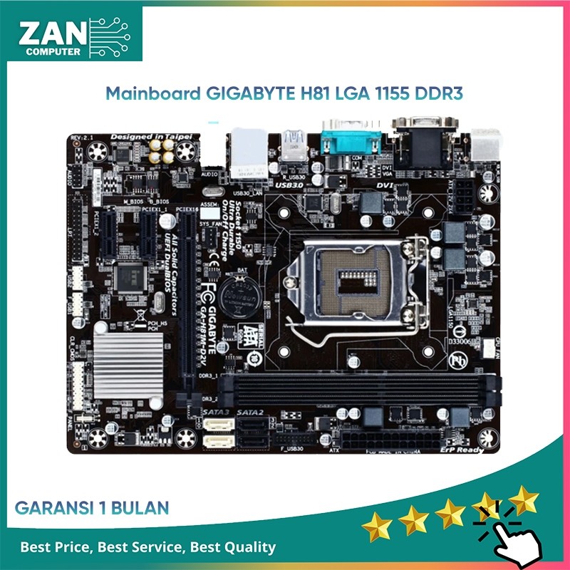 Mainboard H81 LGA 1150 Intel Gigabyte DDR3 Support Gen4 / Motherboard H81 PC Gaming Mobo
