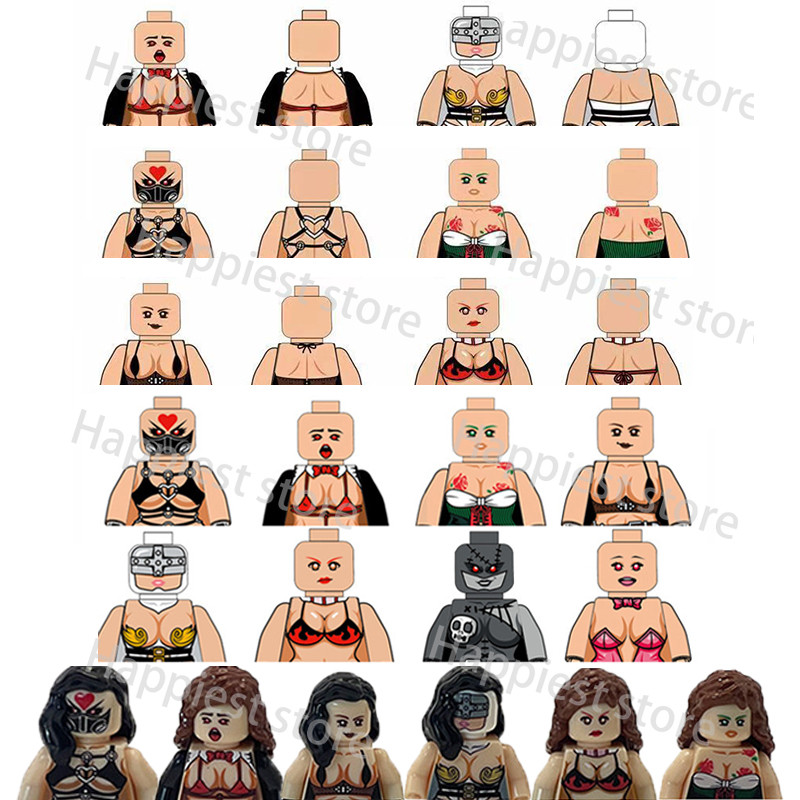 MOC City Sexy Girls Swimsuits Figures Building Blocks Naked Stripper Rabbit Dancer Toys