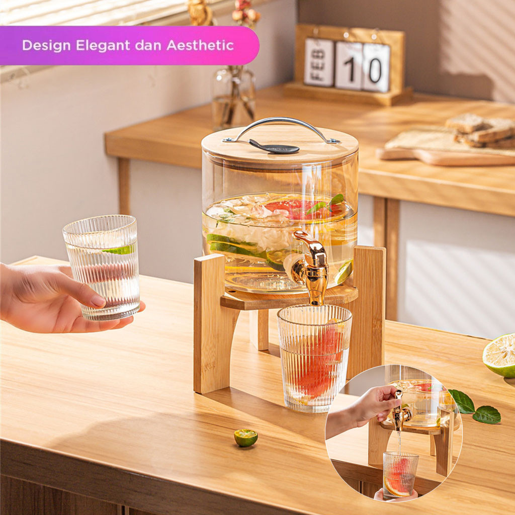 COD Dispenser Air Kaca Sultan | Ketel Air Kaca | 2.6 Liter Dispenser Estetik