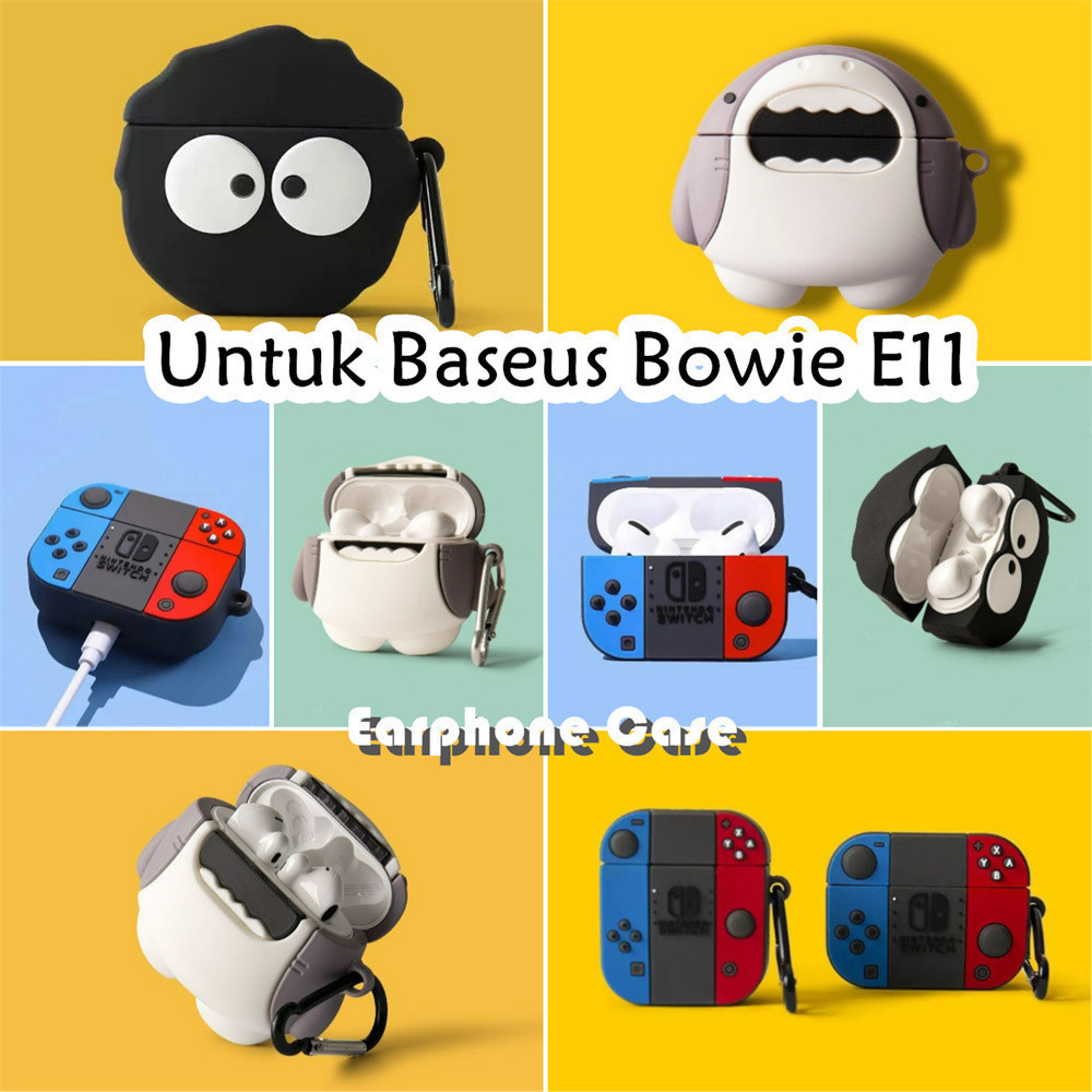 【Coco Case】Untuk Baseus Bowie E11 Case Kreatif Soft Silikon Earphone Casing NO.2