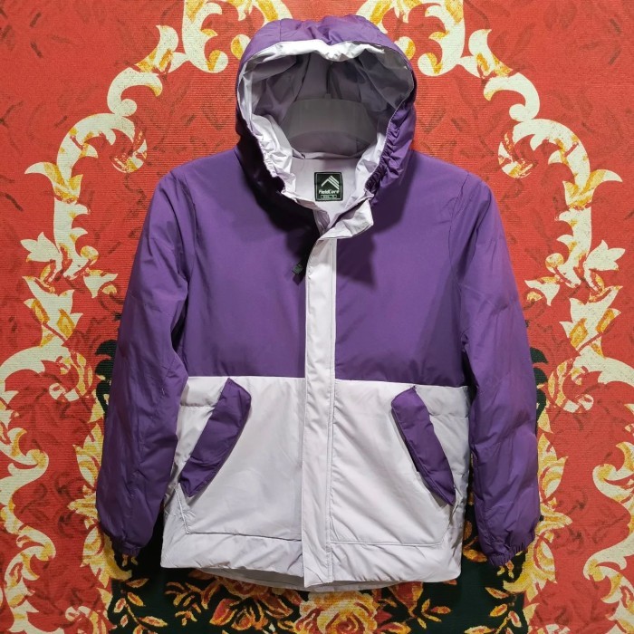 Jaket PUFFER FIELDCORE tebal hangat hiking mulus murah size M ( P 66cm L 50cm)