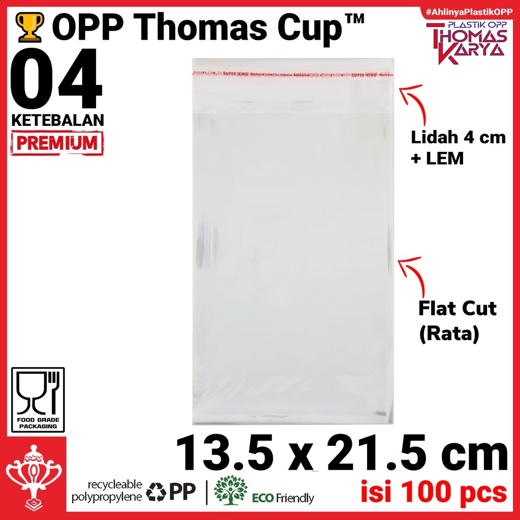 Plastik Undangan 13,5x22 isi 100 Kantong OPP Bening Bungkus Hard Cover Ulang Tahun Anak Pernikahan