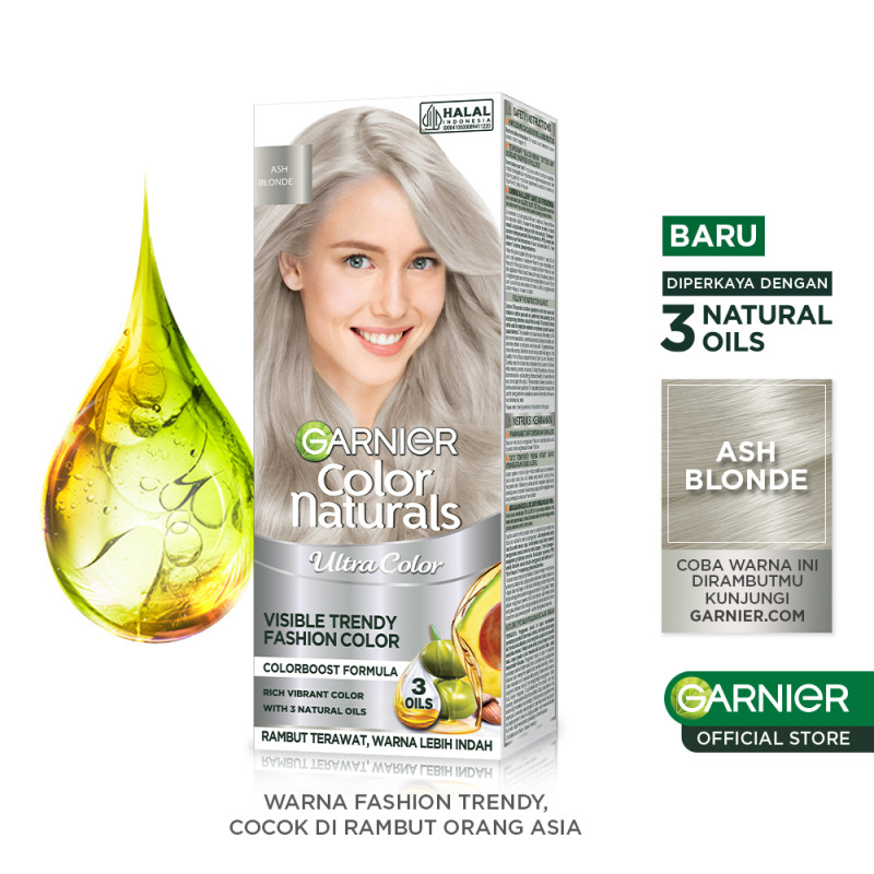 Garnier Color Naturals Ultra Color Fashion Collection Ash Blonde (Big Kit) - Cat / Pewarna Rambut Pe