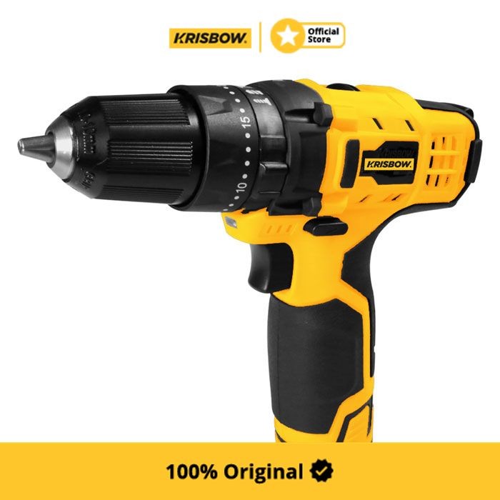 Krisbow Bor Listrik Cordless Impact Drill 10 mm 12V