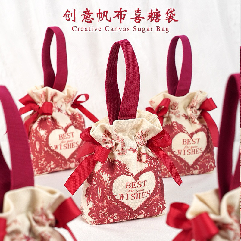 

TokoSasa Tas Canvas Souvenir Sangjit / Bag Suvenir Phangteh / Wedding Party Goodie Bag Best Wishes