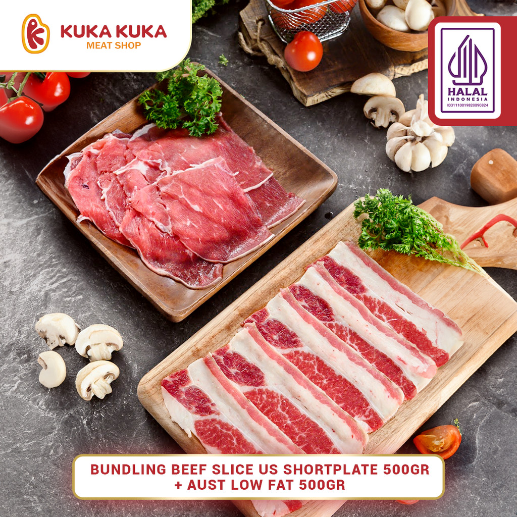 

BUNDLING AUS BEEF SLICE LOW FAT 500GR + US SHORTPLATE BEEF SLICE 1KG