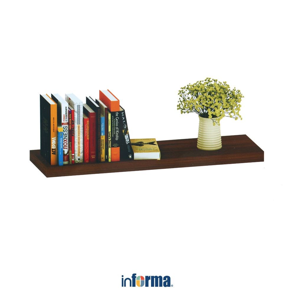 Informa 60 cm Rak Dinding L60 - Cokelat Walnut Decorative Wall Shelf Rak Tembok Serbaguna Ambalan Di
