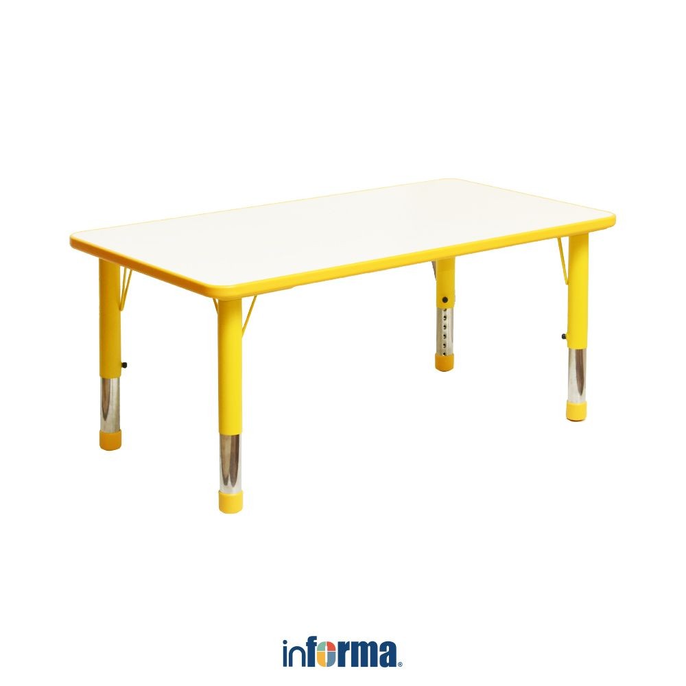 Informa Yuki Meja Belajar Anak Adjustable Rectangle - Kuning Kids Study Table Perlengkapan Furniture
