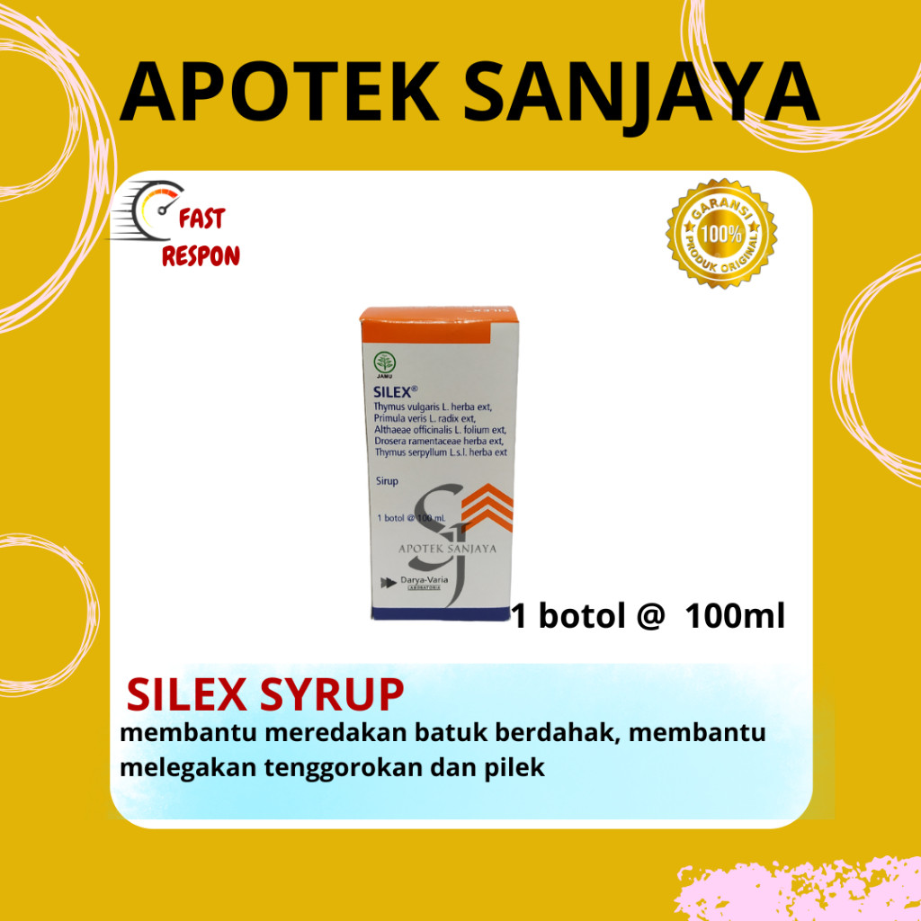 Obat Batuk Silex Sirup 100ml / Silex Obat Batuk Berdahak dan Pilek