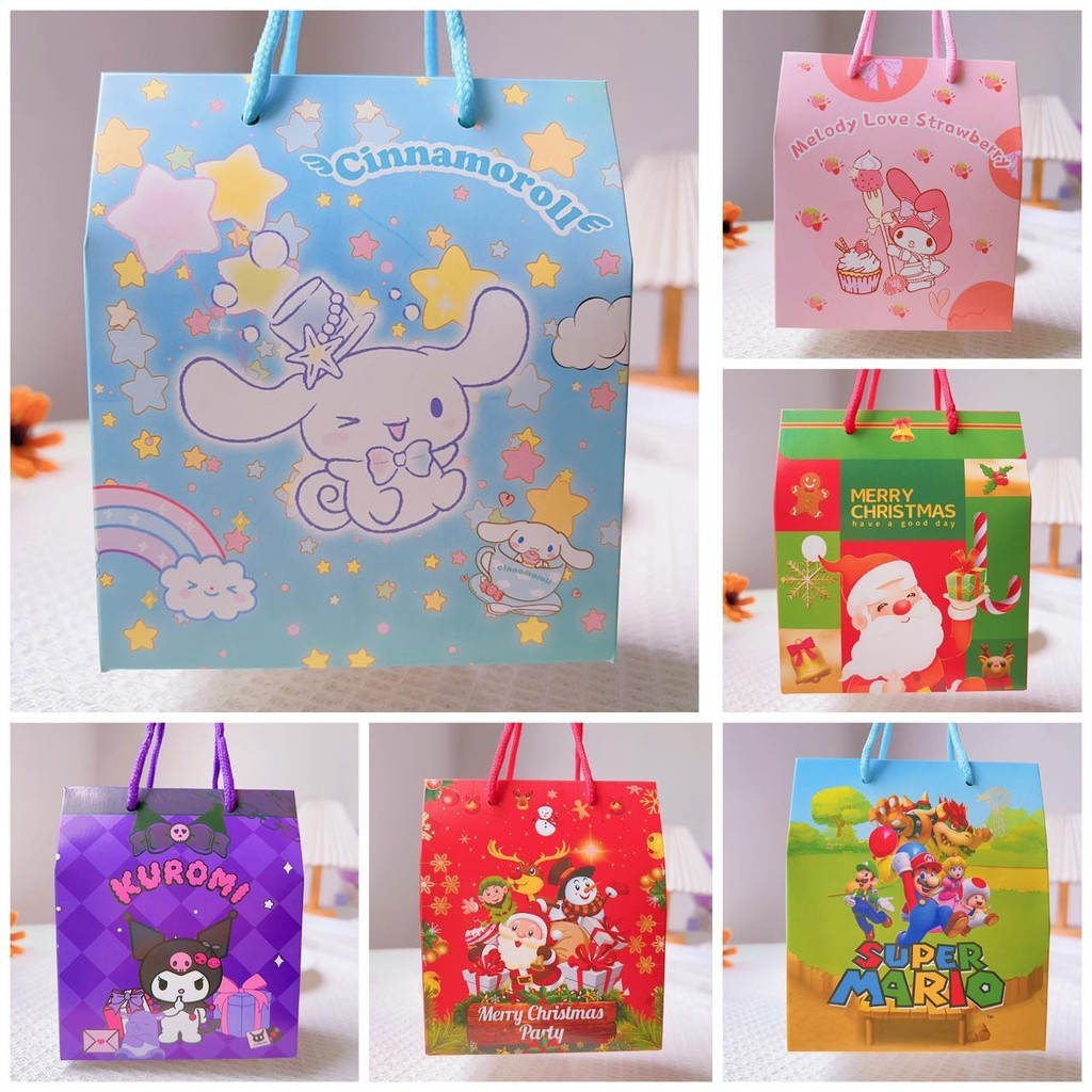 

TAS GOODIE BAG HAMPERS NATAL KOTAK KADO NATAL GIFY BOX MERRY CHRISTMAS SANRIO CINNAMOROL KUROMI MELODY MARIO BROSS