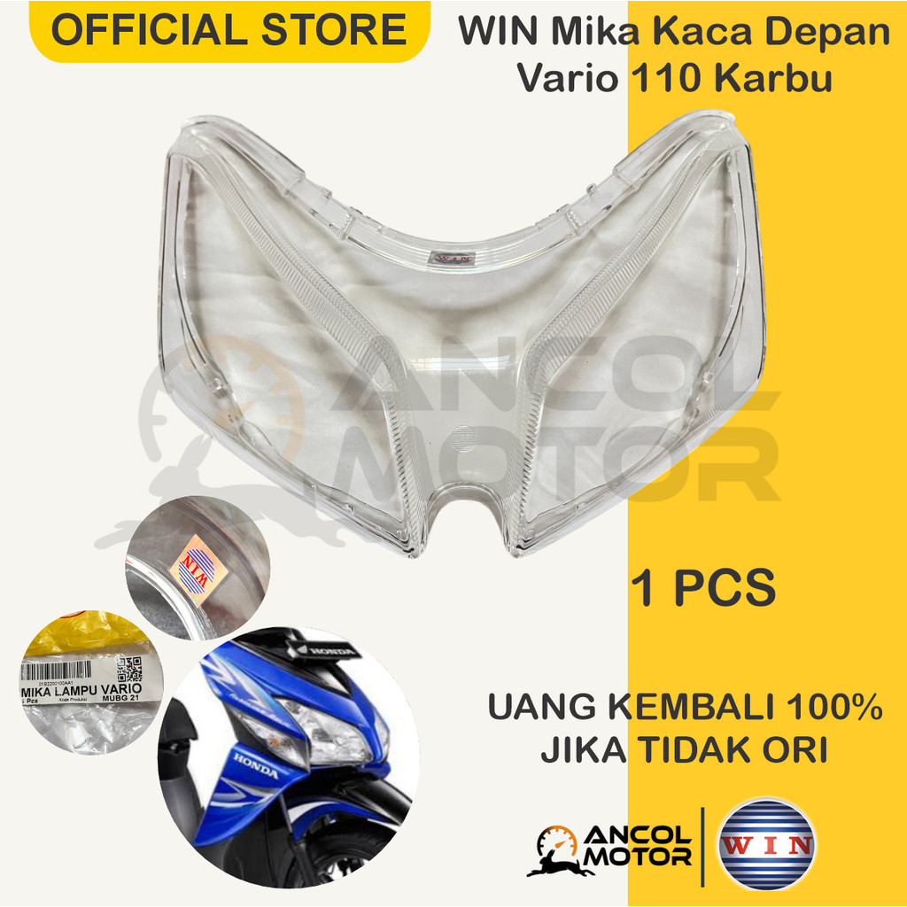 Kaca Depan Vario Lama Karbu 110 CW Mika Lampu Utama Bohlam Reflektor HeadLamp Motor Matic Honda