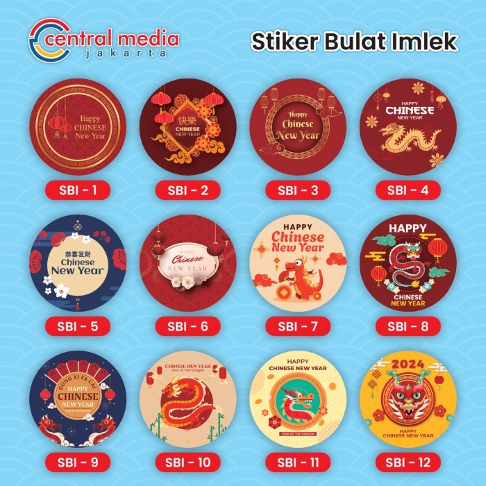 

Sticker Hampers Imlek Cromo Bulat Stiker Chinese New Year Label Toples - SB10