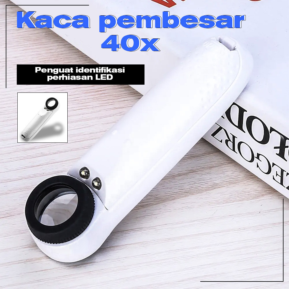 

40X HAND-HOLD MAGNIFIER GLASS - KACA PEMBESAR LED